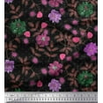 thumbnail image 1 of Soimoi Cotton Duck Fabric Dot,Leaves & Flower Print Fabric by The Yard 42 Inch Wide, 1 of 1