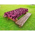 thumbnail image 1 of Teen Room Outdoor Tablecloth, Vibrant Leopard Skin Pattern Fashion Modern Wild and Sexy Colors Display, Decorative Washable Fabric Picnic Tablecloth, 58 X 120 Inches, Magenta and Black, by Ambesonne, 1 of 2