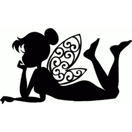 Tinkerbell Vinyl Cut Decal With No Background | 5.5 Inch Black Decal | Car Truck Van Wall Laptop Cup