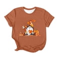 thumbnail image 5 of Wang6 Women's Plus Size Gnomes Printed Graphic Tees Summer Short Sleeve Loose Fit Tops Trendy Crew Neck Going out T Shirts 0629LiCoffee S, 5 of 5