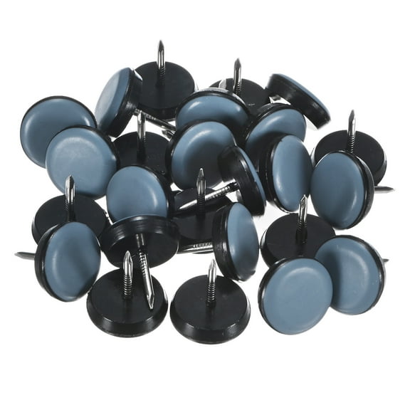 Uxcell 24-Pack Nail on Furniture Sliders, 3/4" (19mm) Chair Sliders Glides Round Pads for Furniture Movers Leg Floor Protectors [Grey]