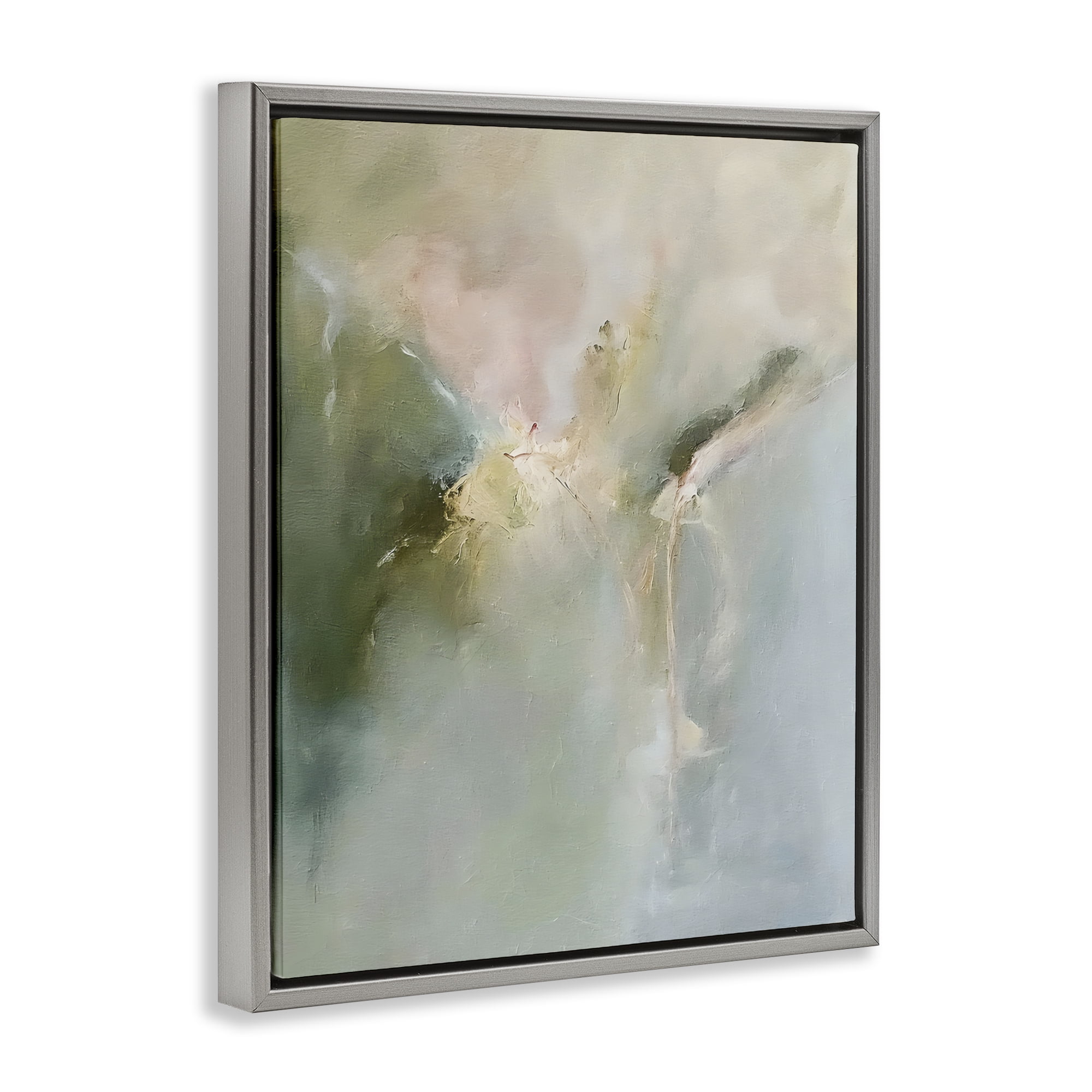 Stupell Industries Ethereal Brushwork Harmony Gray Framed Floater Canvas Wall Art, design by Riley B