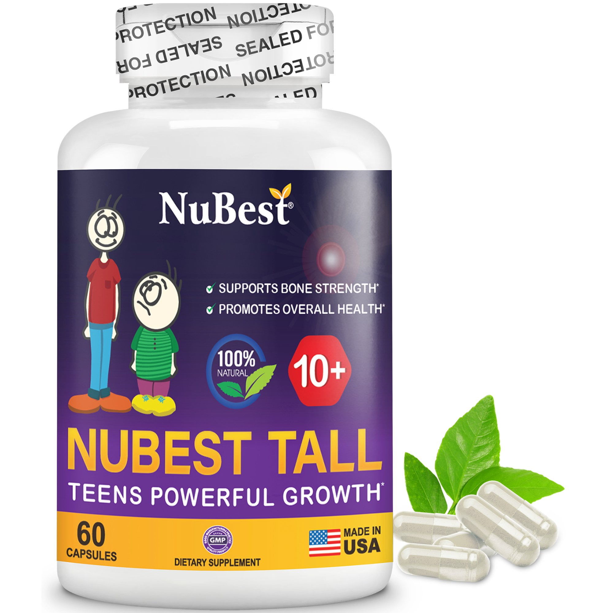 Nubest Tall 10 Advanced Height Growth Formula Height Growth Supplement For Children 10 And Teens Who Drink Milk Daily Pack Of 6 Walmart Com