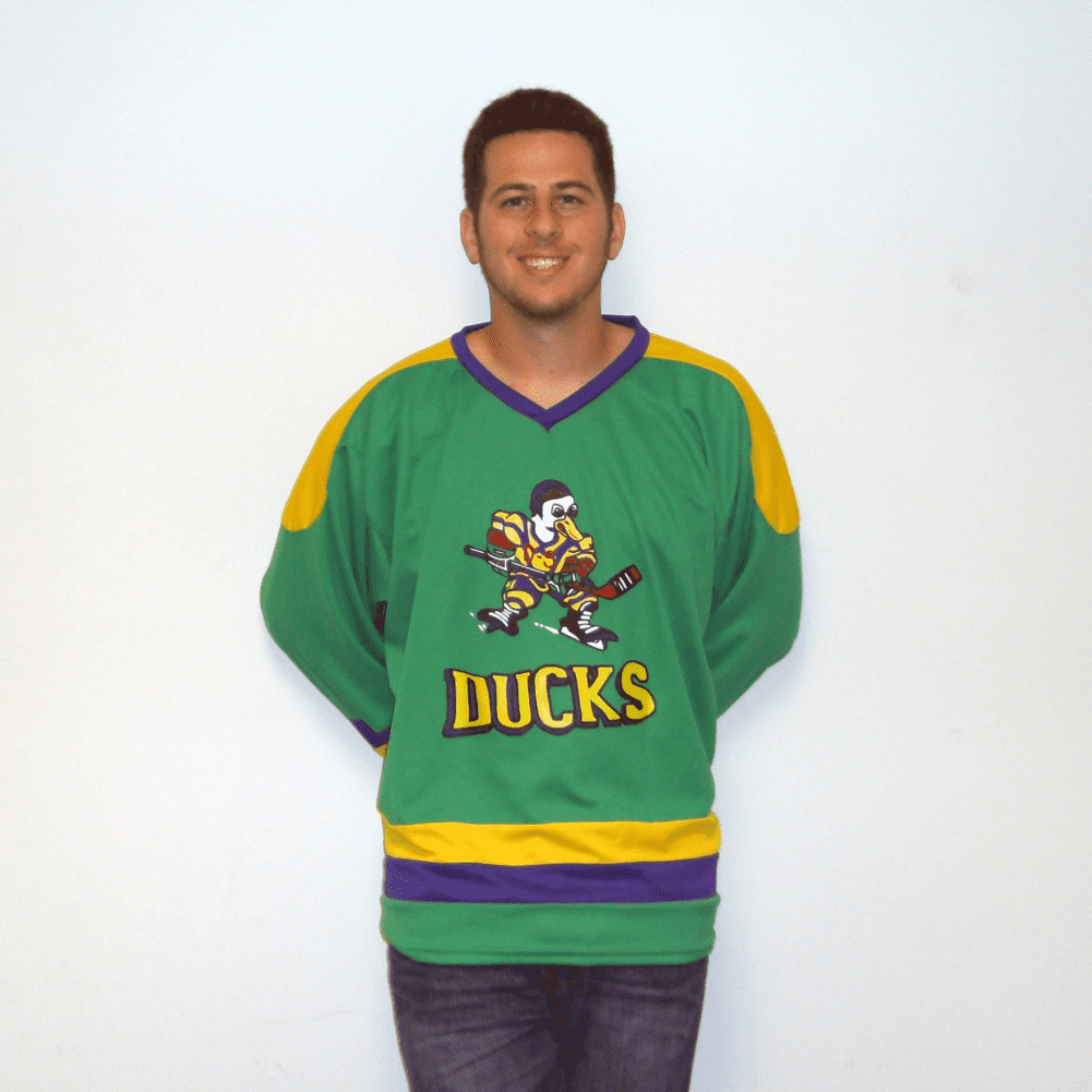 Mighty Ducks Movie Jersey T-Shirt Logo Costume Hockey Player Team 90s Group Gift 