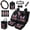 Butterfly USA Flag, variant on Jeiento Highland Cow 15 Piece Car Seat Covers Full Set Sunflower Car Steering Wheel Cover Auto Safe Belt Pads Cow Print Cup Coasters Garbage Can Rear View Mirror Cover Keychains Car Vent Organizer