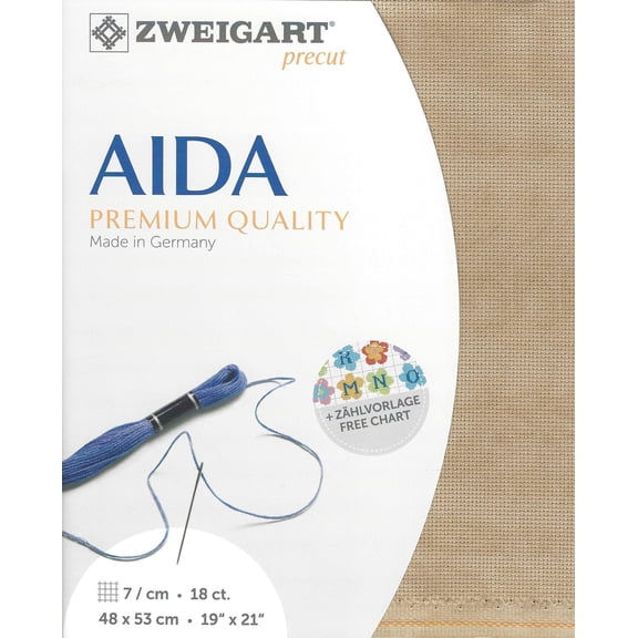 Precut Zweigart Fein-Aida Vintage 18 count Vintage Country Mocha 3793/3009