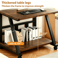 thumbnail image 2 of HDOFM 39.4 Inch Small Computer Desk for Small Space, Rolling Office Desk with Monitor Stand, Student Study Writing Desk for Bedroom, 2 of 7