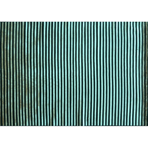 Ahgly Company Indoor Rectangle Abstract Light Blue Contemporary Area Rugs, 4' x 6'