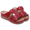 thumbnail image 1 of Zapatillas de suela gruesa para mujer cómodas sandalias de cuña con plataforma hueca y punta abierta, 1 of 9