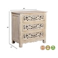 thumbnail image 6 of Taran Designs Monte Floral Carved Solid Wood 3-Drawers Nightstand in White, 6 of 6