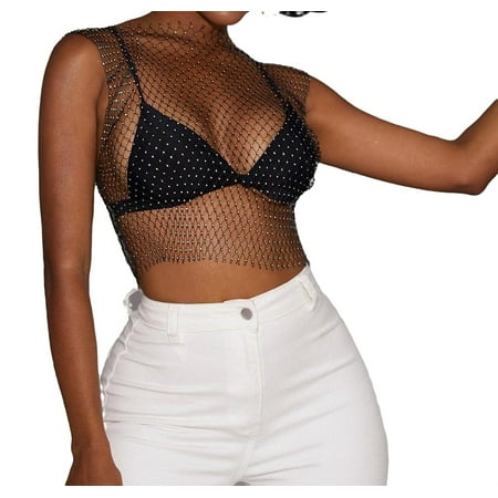 

Women s Tops Sexy Solid Round Neck Without Bra Black L