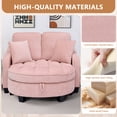 thumbnail image 5 of MIKIBAMA 51 Inch Pink Oversized Chenille Chaise Lounge Chair Tufted Convertible Design Adjustable Backrest With Ottoman for Small Spaces, 5 of 7