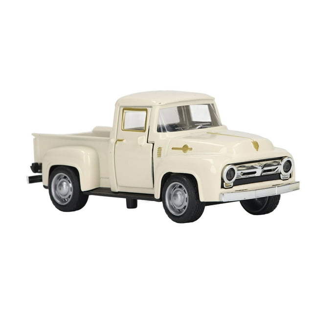 Modelo de camioneta pickup 1:32, aleación fundida a presión, camioneta pickup clásica vintage, modelo decorativo para niños, beige
