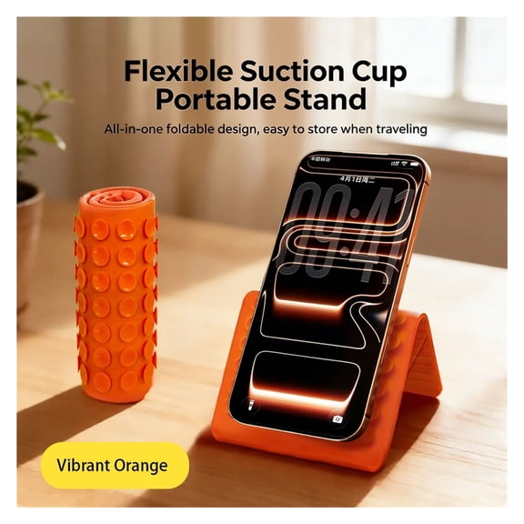 FTSO 2PCS Portable Foldable Silicone Aluminum Phone Holder, 2026 New Flexible Silicone Phone Stand, Adjustable Airplane Phone Holder for Tablet Laptop Desk Travel Non-Slip Office Treadmill