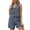 Navy, variant on Women's Tie Front Vest and Shorts Set Resort Summer 2 Piece Outfit