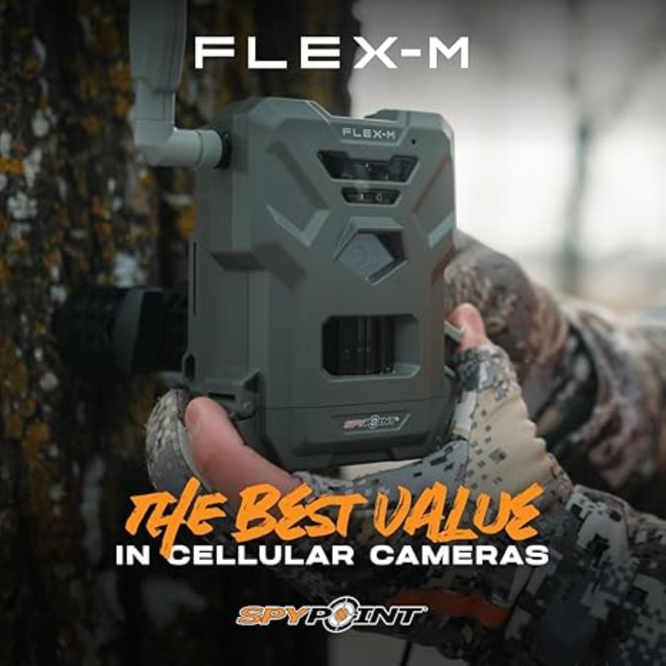SPYPOINT Flex-m Solar Bundle with Micro SD Card | Cellular Trail Camera Kit with Compact Solar Panel | Hunting Trail Monitor, No Wifi Needed