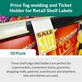thumbnail image 2 of Price Tag molding and Ticket Holder for Retail Shelf Labels with Promotion Tag Grip Strip | Lozier, Maddix, & Gondola Shelving | 47.625"L x 1.25"H Labels | 50 Pack | Black, 2 of 14