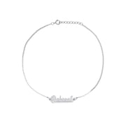 Personalized Planet Sterling Silver Script Name Anklet ,Women's