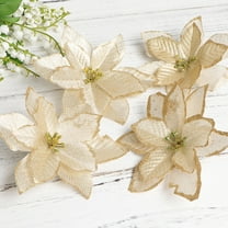 Phenofice 12Pcs Artificial Flowers Red Poinsettia For Christmas Tree Decorations Assorted Color