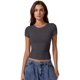 thumbnail image 3 of Camiseta QINSEN de cuello redondo con doble forro de verano para mujer, 3 of 6