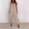 thumbnail image 4 of jowamay Women's Sleeveless Jumpsuit V Neck Sleeveless Spaghetti Strap Rompers Loose Jumpsuit with Pockets for Travel, 4 of 6
