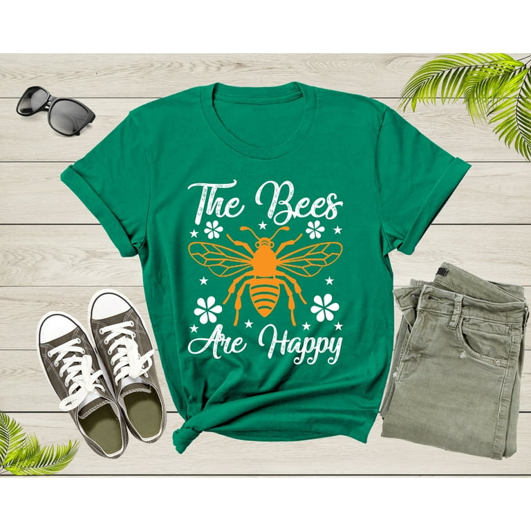 Bee Happy T-Shirt | Bumblebee Shirt For Beekeepers Bee Happy T-Shirt | Bumblebee Shirt For Beekeepers