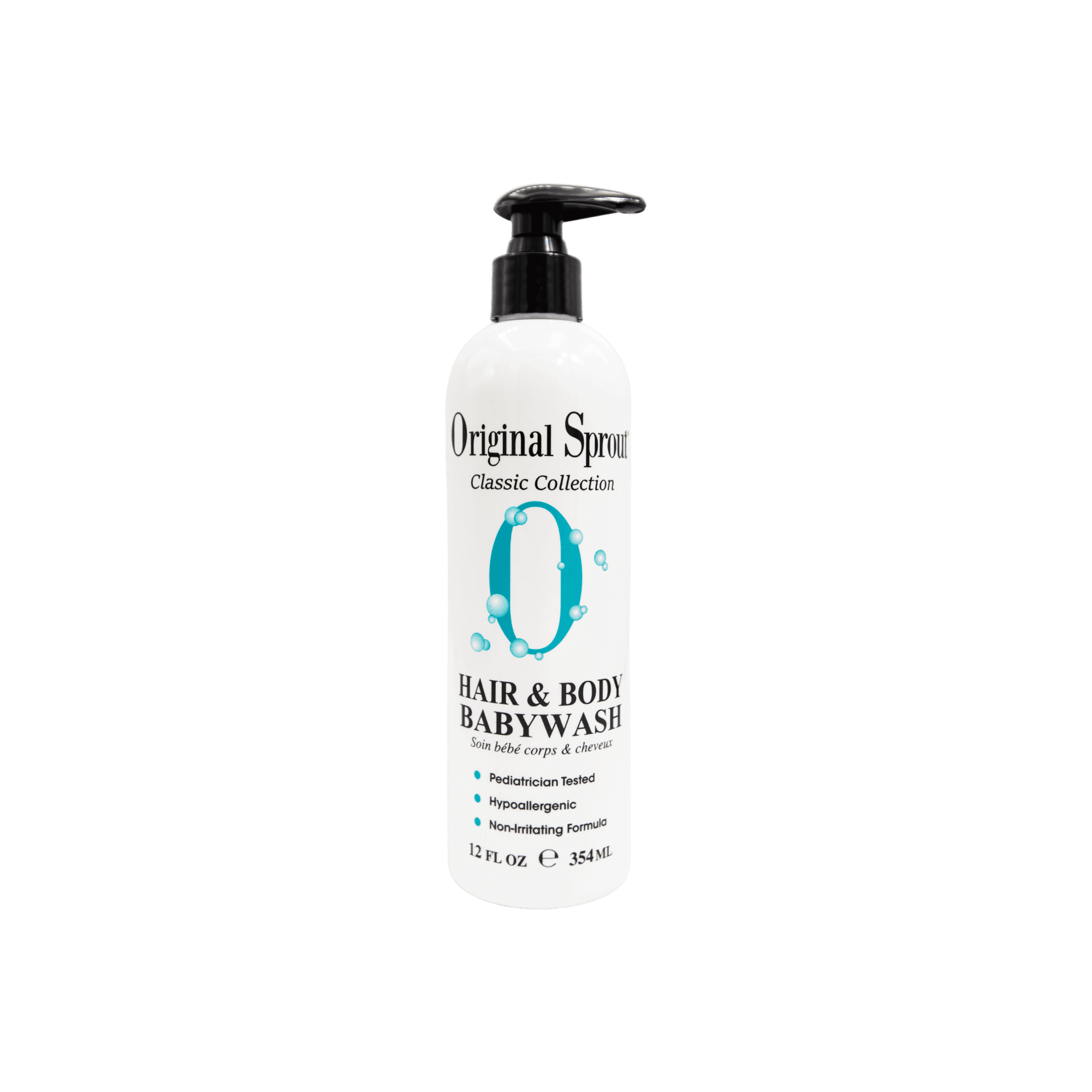 Original Sprout Classic Hair and Body Babywash, 100% Vegan, Hypoallergenic, Sensitive Skin, For all Hair types, 12oz Bottle