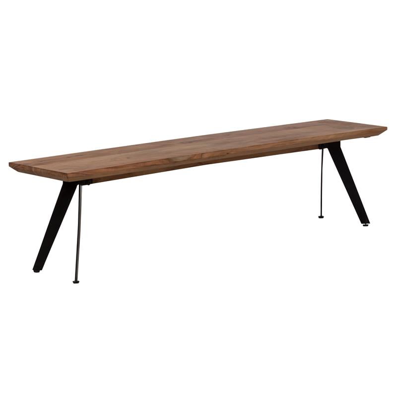 Boomerang Mid Century Modern Acacia Wood Dining Bench Walmart Com Walmart Com