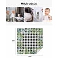 thumbnail image 5 of Cloth Napkins Summer Rustic Eucalyptus Leaf Washable Soft Kitchen Dinner Napkin Set of 4,Black White Buffalo Plaid Reusable Cocktail Napkins for Wedding Holiday Party Event,20x20In, 5 of 7