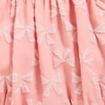 thumbnail image 5 of ZEHJUHAN Baby Girl's Sleeveless Ruffle Print Bow Strap Romper, Lace Trim Jumpsuit with Snap Closure Pink bow 2，6-9M, 5 of 7