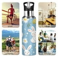 thumbnail image 7 of Yayeee 20oz Double Wall Stainless Steel Water Bottle with Flip Straw, Cartoon Easter Bunnies, 7 of 7
