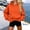 Orange, variant on Women's Cropped Hoodies Sweatshirts Cute Plus Size Long Sleeve Tops Loose Pullover Shirts with Pocket Purple