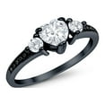 thumbnail image 2 of Heart Promise Ring Black Tone CZ Accent 925 Sterling Silver Size 10, 2 of 2