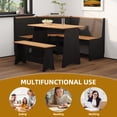 thumbnail image 7 of IDEK Breakfast Nook Table Set for Kitchen - Space Saving L Shaped Corner Dining Table Set with Bench Seating for Dining Room Apartment,Black and Brown, 7 of 7