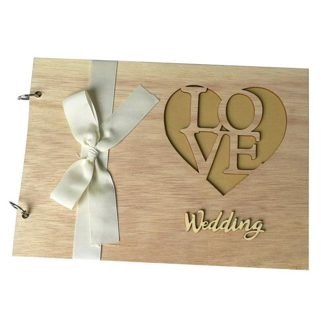 kurtrusly Wedding Guestbook Wooden Wedding Guest Book Hollow-Out Tree Wedding Memory Book Wedding Photo Album
