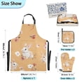 thumbnail image 3 of Rabbits Florals Carrots Leaves Apron Set with Oven Mitts Pot Holders Set of 5 Kitchen Stuff Accessories, 3 of 6