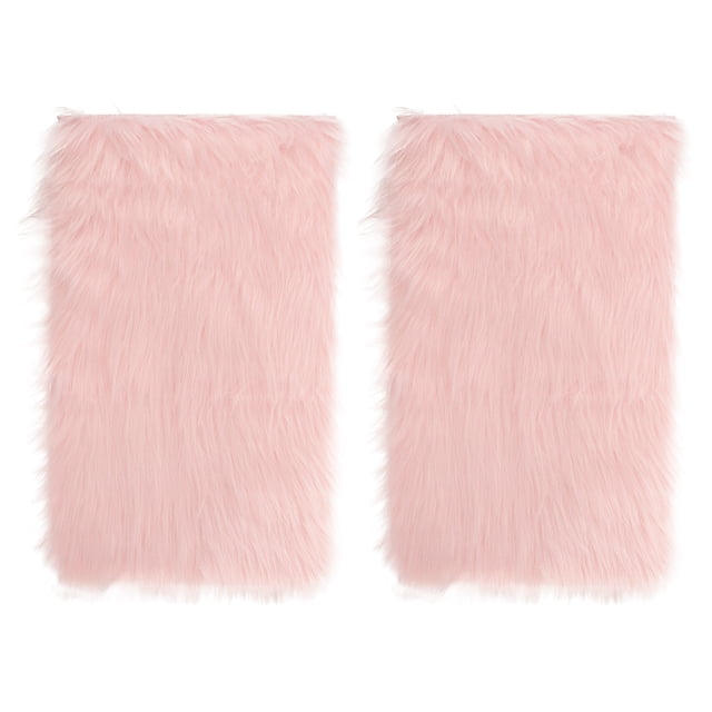 2pcs Pink Fur Faux Fur Fabric Small Product Photo Background Photo Props Pre-Cut Fur Strips Fluffy Fuzzy Craft Fur For Diy Craft
