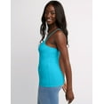 thumbnail image 3 of Hanes Women's Stretch Cami with Built-In Shelf Bra Flying Turquoise 2XL, 3 of 5