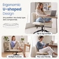 thumbnail image 6 of CELTOSS Criss Cross Home Office Chair, Armless Swivel Fabric Desk Chair with Wheels and Foot Pads, Computer Vanity Chair, Beige, 6 of 14
