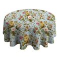thumbnail image 4 of Pioneer Flower Floral Print Pattern Round Tablecloth 60"x60",Wrinkle Wipeable Table Cloth for Kitchen Dining Room Picnic Patio Party, 4 of 6