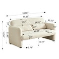 thumbnail image 2 of Youdao 59" Small Loveseat Sofa, Modern Sherpa Mini Sofa Couch, Lambswool 2-Seater Fluffy Love Seat, Teddy Fabric Upholstered Compact sofa with 2 Throw Pillows for Apartment Office Small Space, Beige, 2 of 7