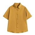 thumbnail image 1 of pstuiky camisetas de hombre, Camisa de manga larga vintage informal de color liso con solapa y botones para hombre ropa de hombre xxxl, 1 of 3