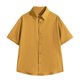 thumbnail image 1 of pstuiky camisetas de hombre, Camisa de manga larga vintage informal de color liso con solapa y botones para hombre camisas casuales para hombre m, 1 of 3