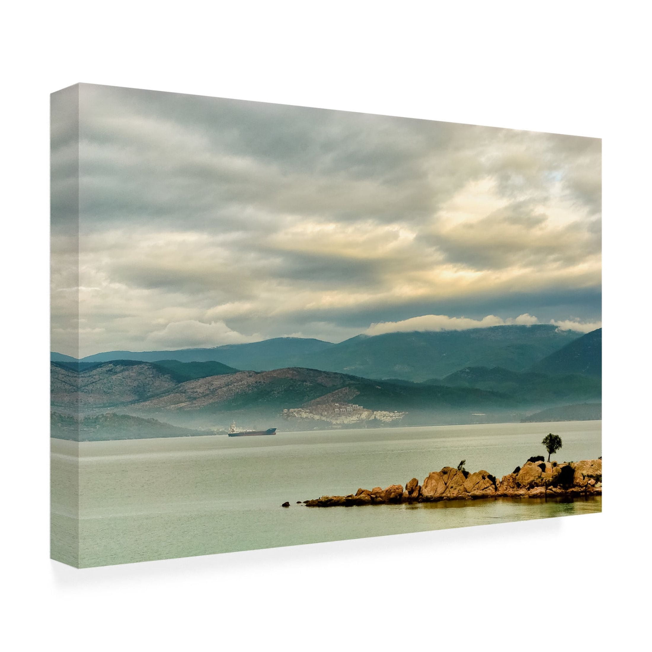 Canvas Wall Art - Yury A Melnikov 'A Winter Morning On The Aegean' Wall Art for Living Room, Bedroom, or Office Décor by Trademark Fine Art - 19 x 12 Inches