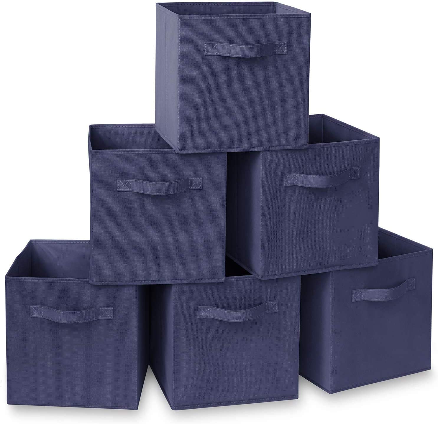 HOMESTO 11Inch Fabric Foldable Storage Cubes Organizer with Handles