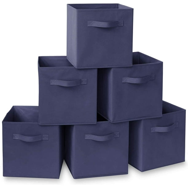 HOMESTO 11Inch Fabric Foldable Storage Cubes Organizer with Handles