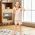 thumbnail image 2 of FYDUU Girls Pajamas Stylish Sleeveless Tank Tops and Shorts Summer Sleepwear Outfit for Kids Nightwear 2 Piece Pajama Sets 9-10 Years, 2 of 4