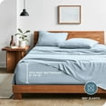 thumbnail image 3 of Bare Home Washed Sheet Set - Premium 1800 Collection - Deep Pocket - 3 Piece - Twin XL, Summer Sky, 3 of 6