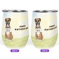 thumbnail image 2 of Cute Boxer Loves Dad Happy Father's Day 12oz Stainless Steel Wine Tumbler Insulated Cup with Lid Boxers Dog Lover Gifts Idea - 12008, 2 of 5