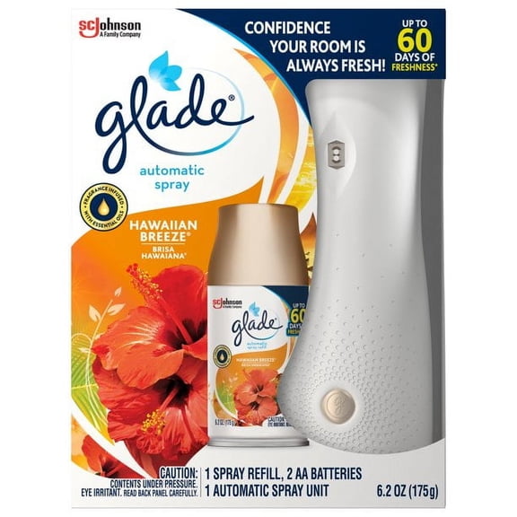 Glade Automatic Spray Holder & Hawaiian Breeze Refill Starter Kit Pack of 3